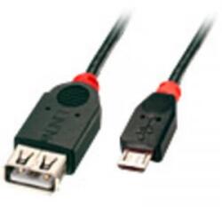 Lindy USB 2.0 Csatlakozókábel [1x USB 2.0 dugó, mikro B típus - 1x USB 2.0 alj, A típus] 1.00 m Fekete OTG funkcióval