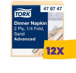 Tork Dinner szalvéta Csontszínű - 2 rétegű, 39x39cm, 1/4 hajtás, 150 lap (Karton - 12 csg) (478747)