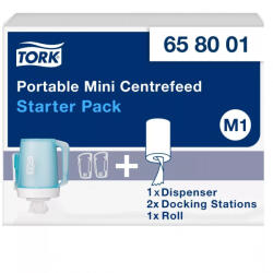 Tork Mini hordozható belsőmagos törlőpapír adagoló kezdő készlet Türkiz (658001)