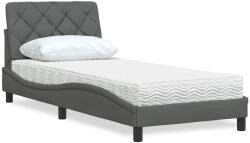 vidaXL sötétszürke szövet ágy matraccal 90x200 cm (3310714) - pepita