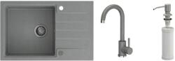 Quadron Készlet graniteQ mosogató Quadron Peter HCQP7850SZK, konyhai csaptelep Quadron Kate 3623500_GR, MFS1001GR