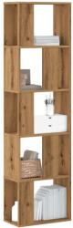 vidaXL 5 szintes kézműves tölgy színű fa könyvespolc 45x23, 5x162, 5 cm (852788)