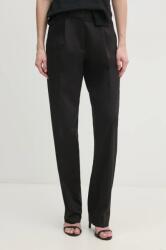 Calvin Klein nadrág női, fekete, magas derekú cigaretta fazonú, K20K208393 - fekete 40