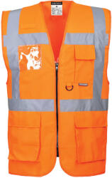 Portwest jól láthatósági vezetői mellény - Narancs - 5XL (S476ORR5XL)