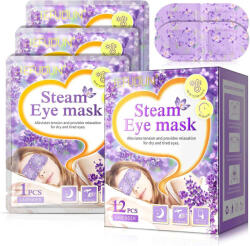NOVA KISS Set 12 Masti de Ochi cu Aburi, Auto-Incalzire pentru Relaxarea Ochilor Obositi, Lavanda Masca de fata