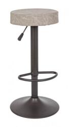 Bizzotto Scaun de bar cadru fier gri si sezut piele ecologica gri deschis Piper 35 cm x 35 cm x 64/85 h (0733338deco)