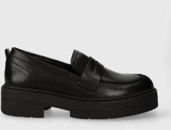Geox bőr mokaszin D SPHERICA EC7 fekete, női, lapos talpú, D36VDI 00043 C9999 - fekete Női 40