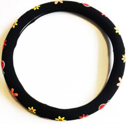 Univerzális kormányvédő - fekete/ katica mintás - 36-38cm
