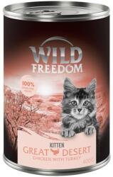 Wild Freedom 6x400g Wild Freedom Kitten Great Desert - pulyka & csirke nedves macskatáp 5+1 ingyen