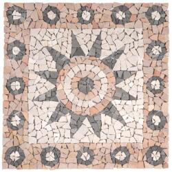 divero Mozaic din marmură, motiv floare, 90 x 90 cm (HF55588)