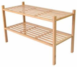 Divero Raft din bambus, 2 polițe, dulap de pantofi, 68 x 29 x 40 cm (HM30910) Raft