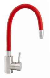 ERMETIQ Inox Álló mosogató csaptelep flexibilis kifolyócsővel - piros (ER-XY208R) (ER-XY208R)