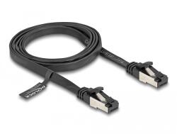 Delock RJ45 lapos patch kábel apa - apa Cat. 8.1 flexibilis 1 m fekete
