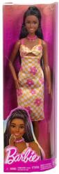 Mattel Barbie: Fashionista stílusos baba kockás, virágos mintás ruhácskában - Mattel (FBR37/HYT91) - jatekshop