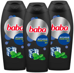 Baba 2in1 frissítő menta férfi tusfürdő (3x400 ml) + AJÁNDÉK buborékfújó
