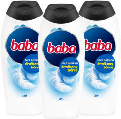 Baba 3in1 férfi tusfürdő érzékeny bőrre (3x400 ml) + AJÁNDÉK buborékfújó
