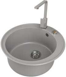 Gránit mosogató EOS Valero + Design csaptelep + dugókiemelő (szürke)