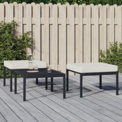 vidaXL 2 db acél kerti lábtartó homokszínű párnával 60 x 60 x 35 cm (VD362725)