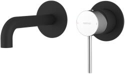 SAPHO ULTRASAN falbasüllyeszthető csaptelep, 16cm-es kifolyócsővel, matt fekete/króm (UT118VBC) (UT118VBC)