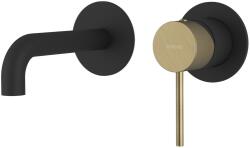 SAPHO ULTRASAN falbasüllyeszthető csaptelep, 16cm-es kifolyócsővel, matt fekete/matt arany (UT118VBG) (UT118VBG)