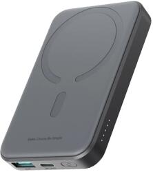 JOYROOM Powerbank JR-W020 Mini 5000 mAh USB-A USB-C induktív 20 W - fekete + USB-C / USB-C kábel (JR-W020-Mini)