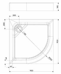 Geberit Kolo First zuh. tálca 90*90íve (XBN1690000)