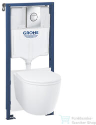 GROHE SOLIDO falra szerelhető WC szett, Start Round wc és soft close ülőkével, Grohe Sail króm nyomólappal 103846SH00 (103846SH00)