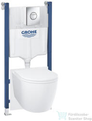 GROHE SOLIDO falra szerelhető WC szett, Start Round wc és soft close ülőkével, Grohe Sail króm nyomólappal 103843SH00 (103843SH00)