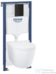 GROHE SOLIDO falra szerelhető WC szett, Start Round wc és soft close ülőkével, Grohe Even matt fekete nyomólappal 103847SH00 (103847SH00)