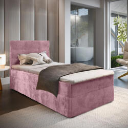 Kárpitozott boxspring ágy GLORIEN VELVET 90x200 cm rózsaszín Matrac: Bonell rugós matrac