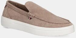 Tommy Hilfiger velúr mokaszin MODERN LIGHT HYBRID SUEDE LOAFER bézs, férfi, FM0FM05354 - barna Férfi 41