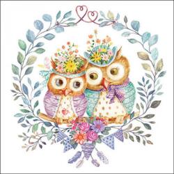 Ambiente Owl couple in love papírszalvéta 33x33cm, 20db-os