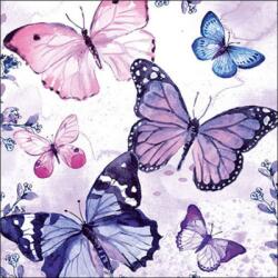 Ambiente Fluttering butterflies purple papírszalvéta 33x33cm, 20db-os
