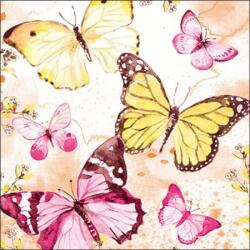Ambiente Fluttering butterflies pink papírszalvéta 33x33cm, 20db-os