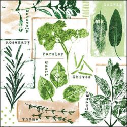 Ambiente Herb prints white papírszalvéta 33x33cm, 20db-os