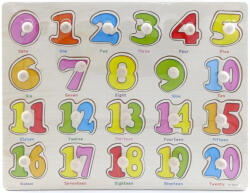  Fogantyús fa puzzle, fogós puzzle, kirakó 30x23 cm - Számok Nr2