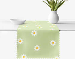Goldea napron de masă teflonat - margarete pe verde 20x140 cm Fata de masa