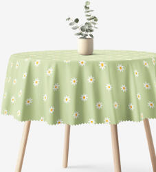 Goldea față de masă impermeabilă - margarete pe verde - rotundă Ø 100 cm Fata de masa