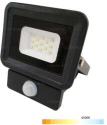 OPTONICA LED reflektor 10W, SMD fekete, szenzorral, semleges fehér fény - IP66 (FL5854)