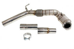 TurboWorks Downpipe (Leömlőcső) Hővédő pajzzsal, Audi A3 (8V) / TT (FVJ), Seat Leon (III), Skoda Octavia (III) / Superb (III), VW Golf (VII) / Passat (B8) 1.8TFSI - 72mm