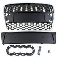 --- None --- Audi Hűtőrács A6 C6 RS Style Ezüst - Fekete 04-09 - llracing - 59 670 Ft