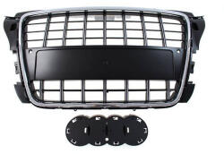 --- None --- Audi Hűtőrács A3 8P S8 Style Króm Fekete 09-12