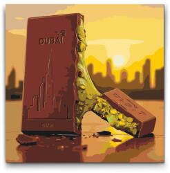  Festés számok szerint - Dubai csokoládé 1 Méret: 50x50cm, Keretezés: Műanyagtáblával