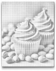 PontPöttyöző - Dubai csokoládé cupcakes Méret: 30x40cm, Keretezés: Kartonlemezen, Szín: Kék