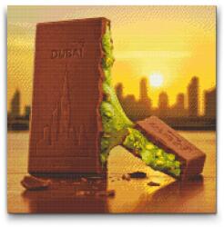 Gyémántszemes kirakó - Dubai csokoládé 1 Méret: 50x50cm, Keretezés: Kartonlemezen, Gyémántok: Négyzet alakú