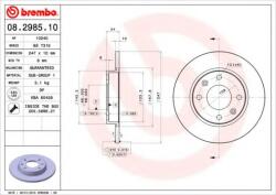 BREMBO Disc frana PEUGEOT 306 (7B, N3, N5) (1993 - 2003) BREMBO 08.2985. 10