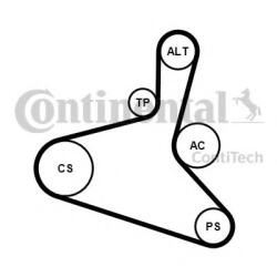 CONTITECH Set curea transmisie cu caneluri SKODA OCTAVIA I (1U2) (1996 - 2010) CONTITECH 6DPK1195K1