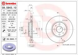 BREMBO Disc frana FIAT DOBLO Microbus (223, 119) (2001 - 2016) BREMBO 09.5843. 11