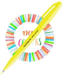 Pentel ecsettoll kalligrafikus hajlékony hegyű Brush Sign Pen - neon citromsárga (SES15C-FGX)