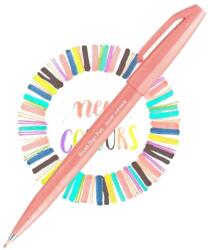 Pentel ecsettoll kalligrafikus hajlékony hegyű Brush Sign Pen - korallnarancs (SES15C-F2X)